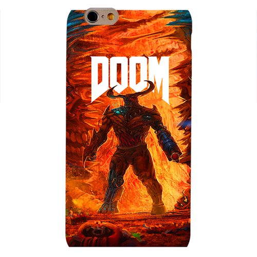 Чехол на телефон iphone 6 - DOOM на фоне огня - фото