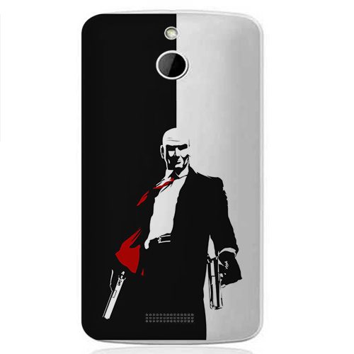 Чехол на телефон samsung galaxy s5 - Hitman1 черно-белый с пистолетами - фото