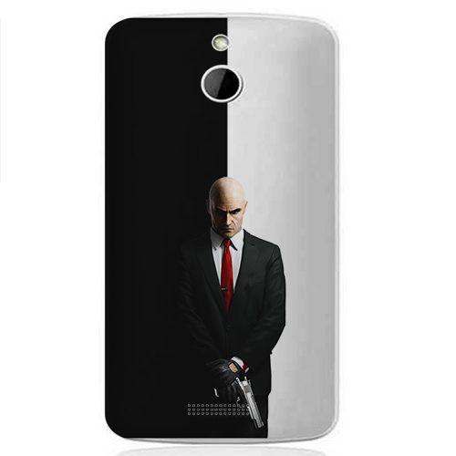 Чехол на телефон samsung galaxy s5 - Hitman2 черно-белый с 1 пистолетом - фото