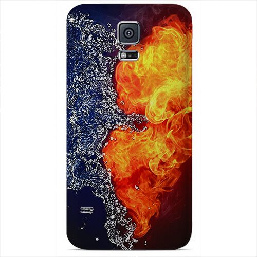 Чехол на телефон samsung galaxy s5 mini Сердце Огонь-вода - фото