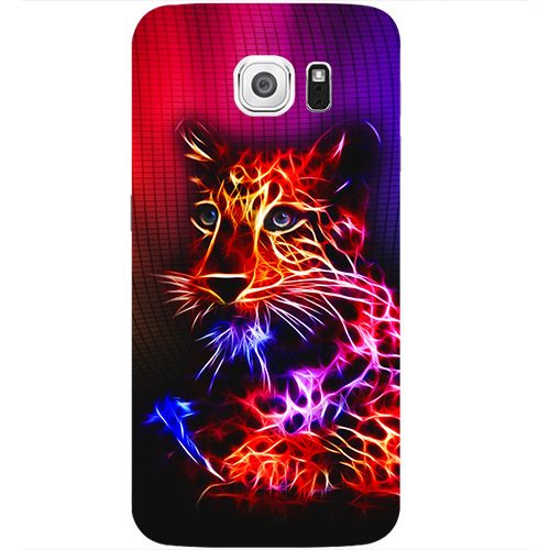 Чехол на телефон samsung galaxy s6 Неоновый котик - фото