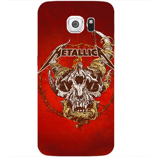 Чехол на телефон samsung galaxy s6 Metallica Череп на красном - фото
