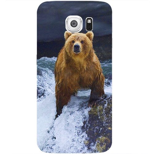 Чехол на телефон samsung galaxy s6 Медведь на водопаде - фото