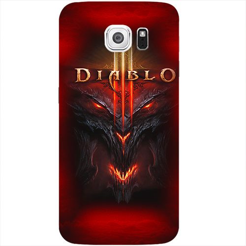 Чехол на телефон samsung galaxy s6 - DIABLO на красном - фото