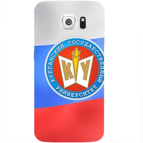 Чехол на телефон samsung galaxy s6 КГУ Курск Эмблема на триколлоре - фото
