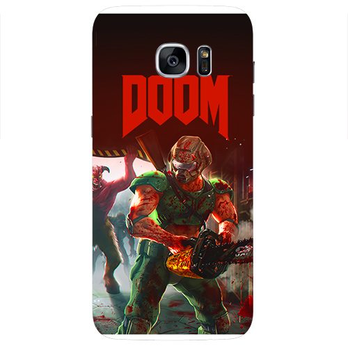 Чехол на телефон samsung galaxy s7 edge - DOOM с бензопилой - фото