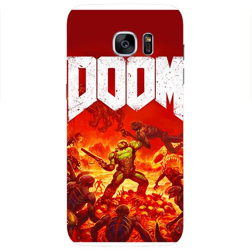 Чехол на телефон samsung galaxy s7 edge - DOOM сражение - фото