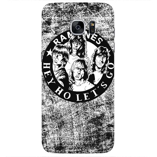 Чехол на телефон samsung galaxy s7 edge Ramones черно-белая - фото