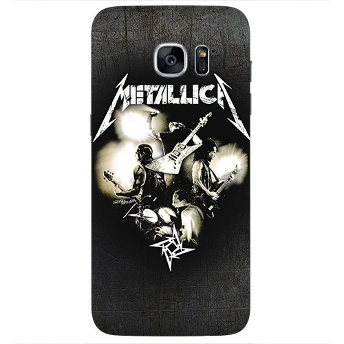 Чехол на телефон samsung galaxy s7 edge METALLICA черно-белая - фото