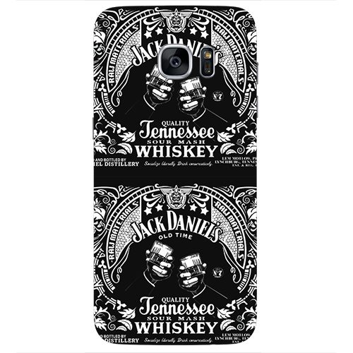 Чехол на телефон samsung galaxy s7 edge Jack Daniels этикетка черно-белая - фото