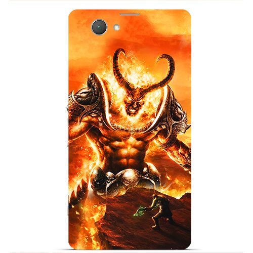 Чехол на телефон sony xperia z1 compact WORLD WARCRAFT огненный - фото
