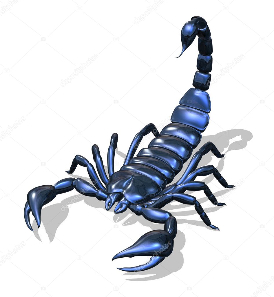 Скорпион на синем фоне
