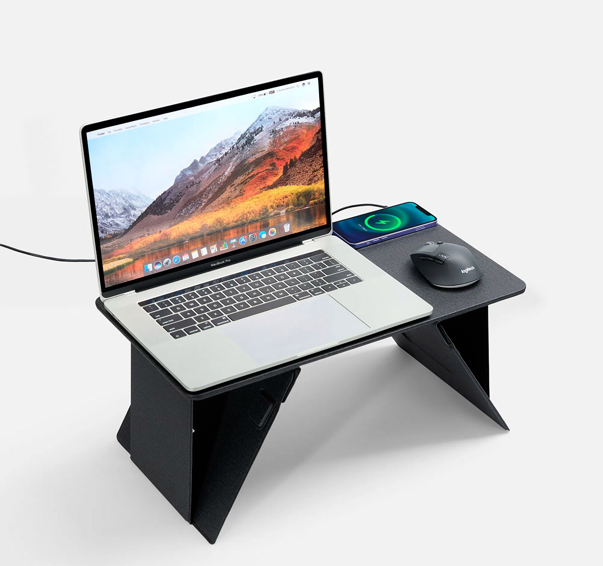 Складной стол для ноутбука с беспроводной зарядкой Kickstand Table - фото