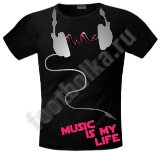 Футболка FREEdom Music is my Life светится в УФ - фото