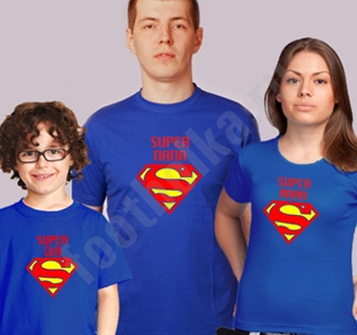 Семейные футболки Супер папа / Супер мама / супер сын - фото