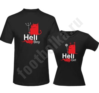 Парные футболки Hell boy / girl - фото