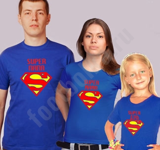 Семейные футболки Супер папа / Супер мама / супер дочь - фото