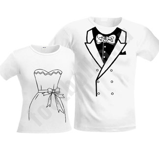 Парные футболки Свадебные белые - фото