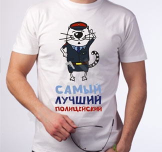 Футболка Полицейский кот - фото