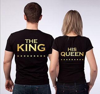 Парные футболки Король и его королева - фото