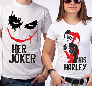 Парные футболки Her Joker, His Harley - фото