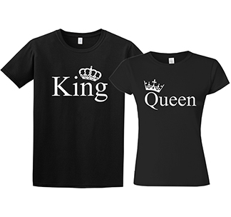 Парные футболки для двоих King, Queen короны - фото