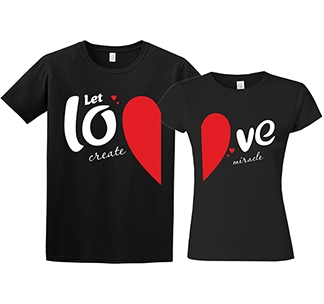 Парные футболки Let Love create miracle - фото