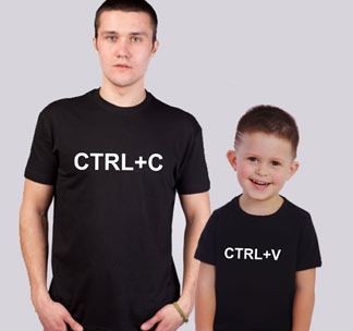 Парные футболки для папы и сына CTRL - фото
