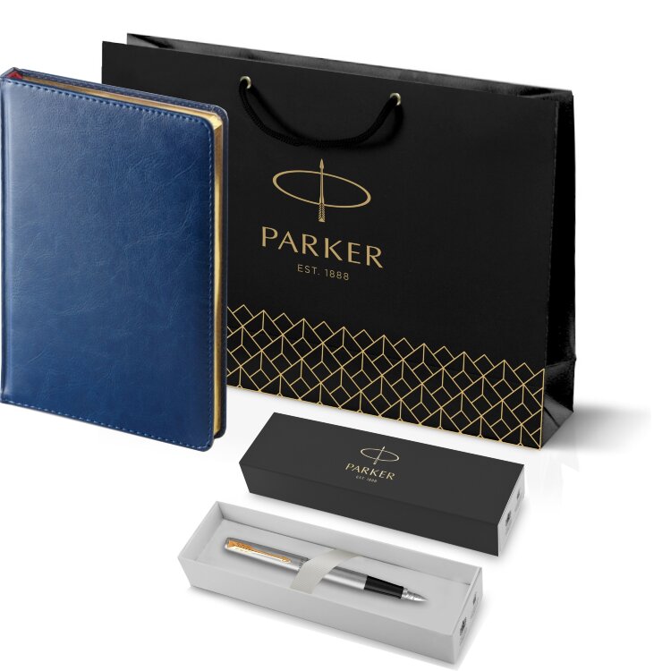 Подарочный набор Parker: Ручка Перьевая Parker Jotter Stainless Steel GT и Ежедневник 203312_8040948 - фото
