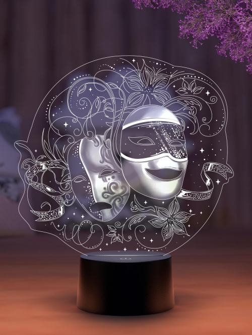 3D светильник «Театральные маски» - фото
