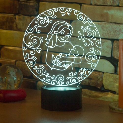 3D светильник «Мама и малыш» - фото