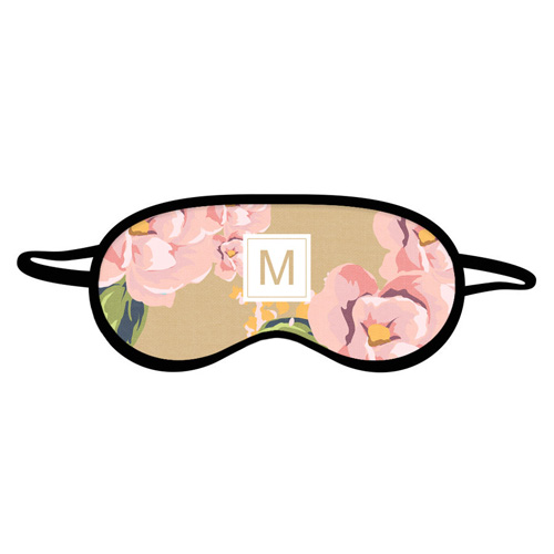 Именная маска для сна «Розовые цветы» - фото