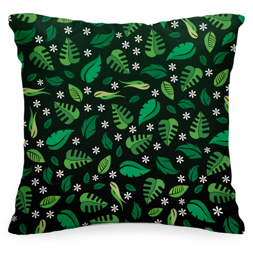 Декоративная подушка «Зелёные листья» - фото