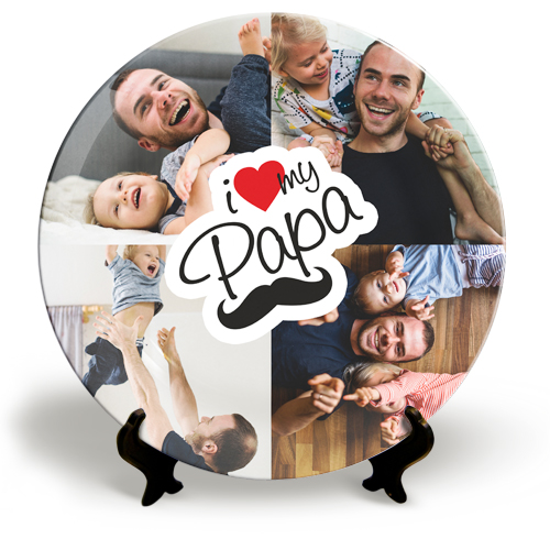 Тарелка с Вашим фото «I love my Papa» - фото