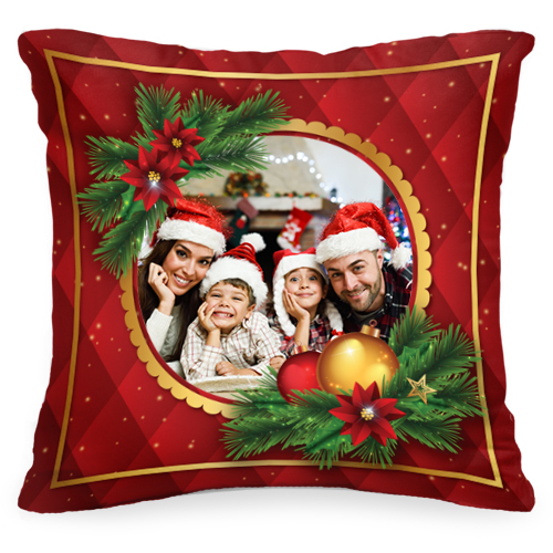 Подушка с Вашим фото «Новогоднее настроение» - фото