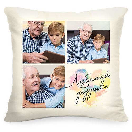 Подушка с Вашим фото «Любимый дедушка» - фото