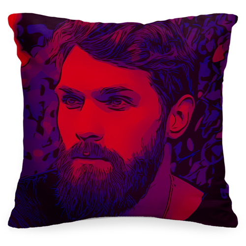 Подушка с портретом по Вашему фото «Purple neon» - фото