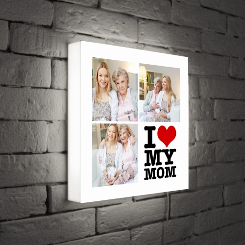 Светильник с Вашим фото «I love my mom» - фото