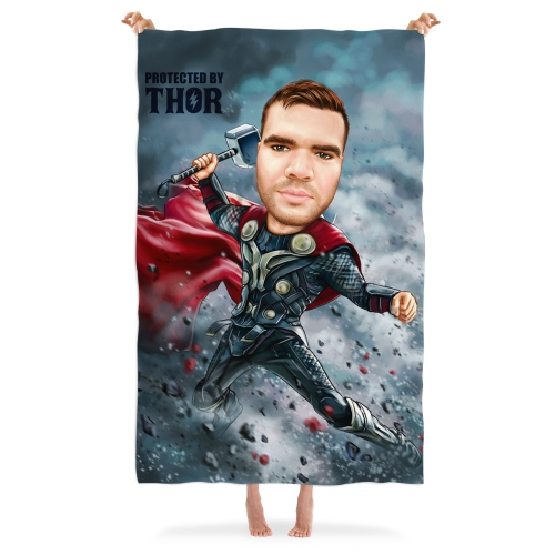 Плед с портретом в образе по Вашему фото «Thor» - фото