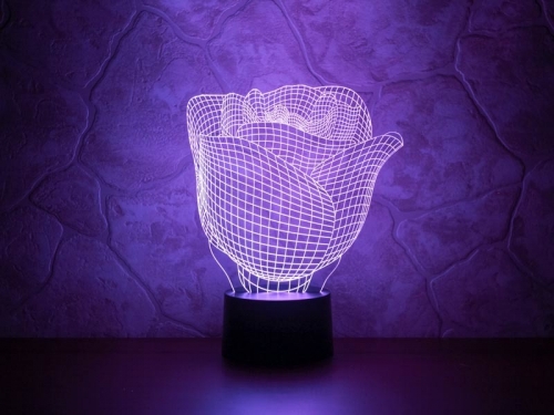 3D светильник «Бутон розы» - фото