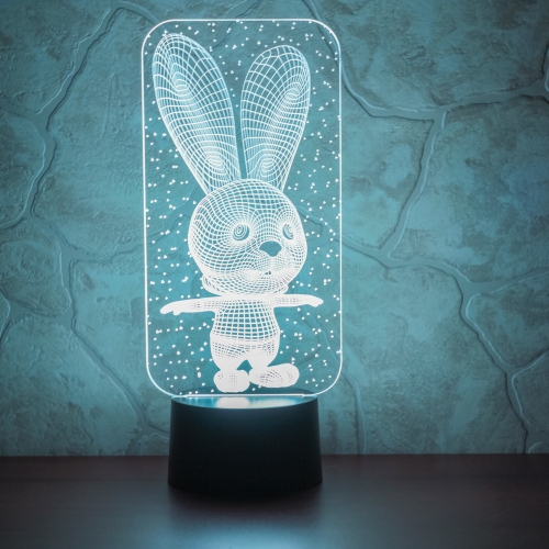 3D светильник «Заяц и снежинки» - фото