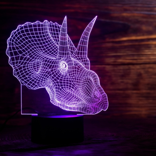 3D светильник «Трицератопс» - фото