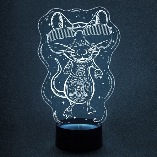 3D светильник «Мышонок в очках» - фото