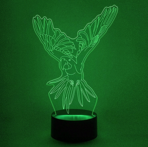3D светильник «Попугай Ара» - фото