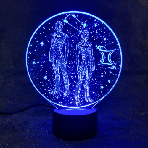 3D светильник со знаком зодиака «Близнецы» - фото