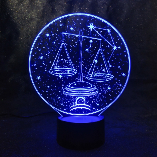 3D светильник со знаком зодиака «Весы» - фото