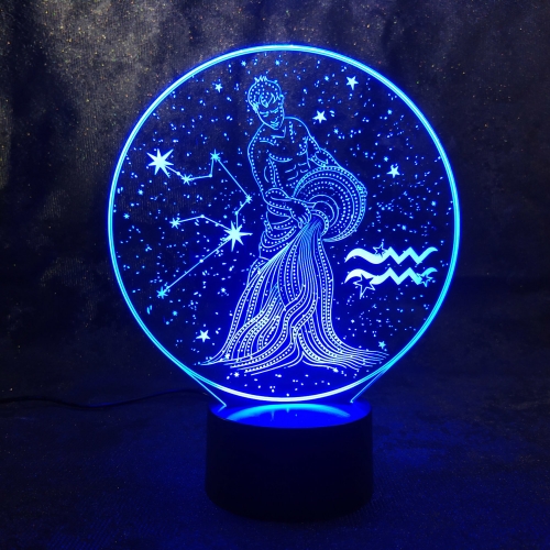 3D светильник со знаком зодиака «Водолей» - фото