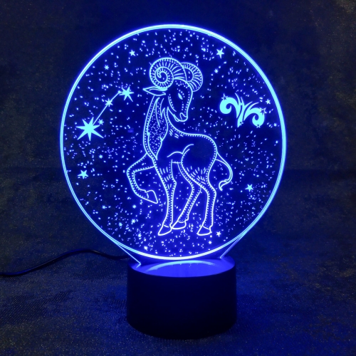 3D светильник со знаком зодиака «Овен» - фото