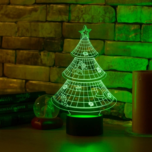 3D светильник «Новогодняя ёлочка» - фото