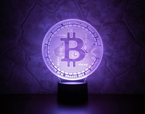 3D светильник «Биткоин (Bitcoin)» - фото